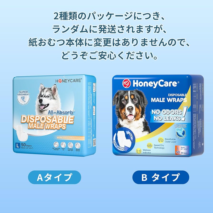 HONEYCARE All-Absorb 犬用オムツ　S 40枚　12袋セット Amazon | HONEYCARE 犬 おむつ 男の子用おむつ 高吸収性 お